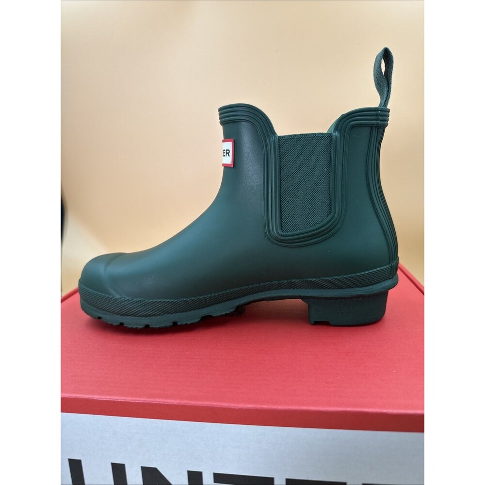 Hunter Original Chelsea Women's Waterproof Ankle Rain Boots, Green Size 6 - Picture 7 of 16